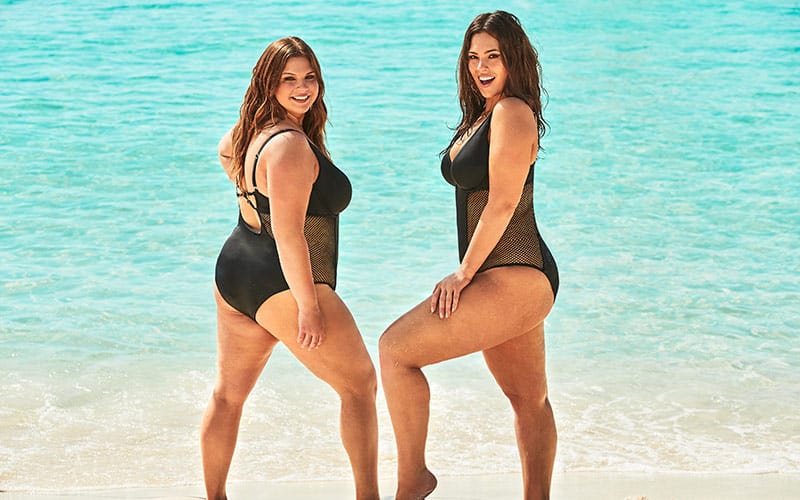 Ashley Graham with her sister Abigail in Swimsuits for All